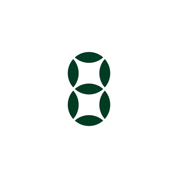 Número Folhas Símbolo Geométrico Fresco Vetor Logotipo Simples — Vetor de Stock