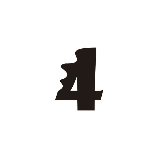 Nummer Vlag Geometrische Symbool Eenvoudige Logo Vector — Stockvector