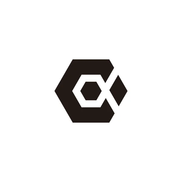 Lettre Hexagone Gemme Symbole Géométrique Simple Logo Vecteur — Image vectorielle