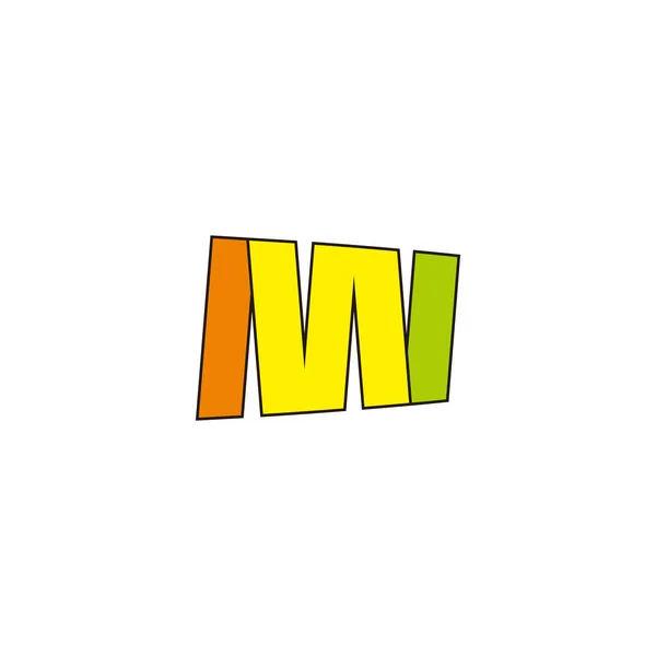 文字MとWの組み合わせ幾何学的なシンボルシンプルなロゴベクトル — ストックベクタ
