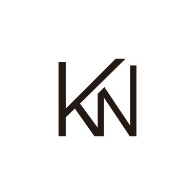 Kw harfi bağlandı, kare geometrik sembol basit logo vektörü