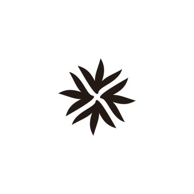 Bitki, geometrik sembol bırakır basit logo vektörü