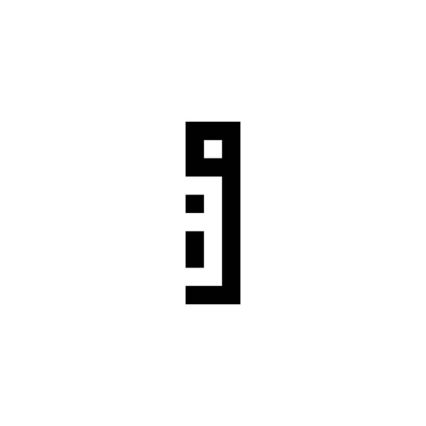 Carta Quadrado Retângulo Símbolo Geométrico Vetor Logotipo Simples — Vetor de Stock
