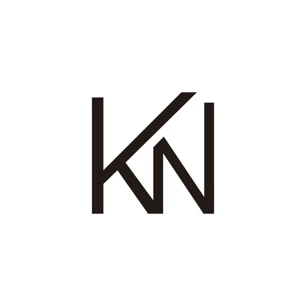 字母Kw连接 正方形几何符号简单标识向量 — 图库矢量图片