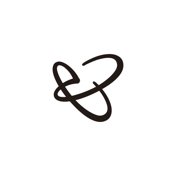 Carta Corda Símbolo Geométrico Vetor Logotipo Simples — Vetor de Stock