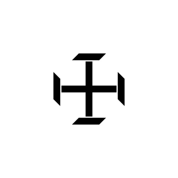 Плюс Ножі Геометричний Символ Простий Вектор Логотипу — стоковий вектор