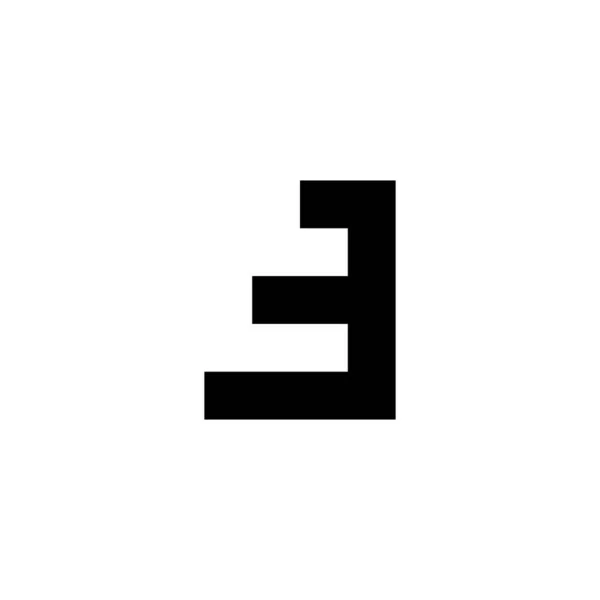 Geometrický Symbol Schodiště Číslo Jednoduchý Vektor Loga — Stockový vektor