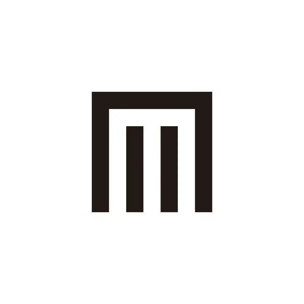 Carta Quadrado Edifício Símbolo Geométrico Vetor Logotipo Simples — Vetor de Stock