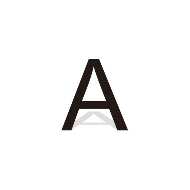 Harf A gölge geometrik sembol basit logo vektörü