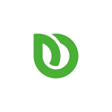 D harfi yaprağı, özet geometrik sembol basit logo vektörü