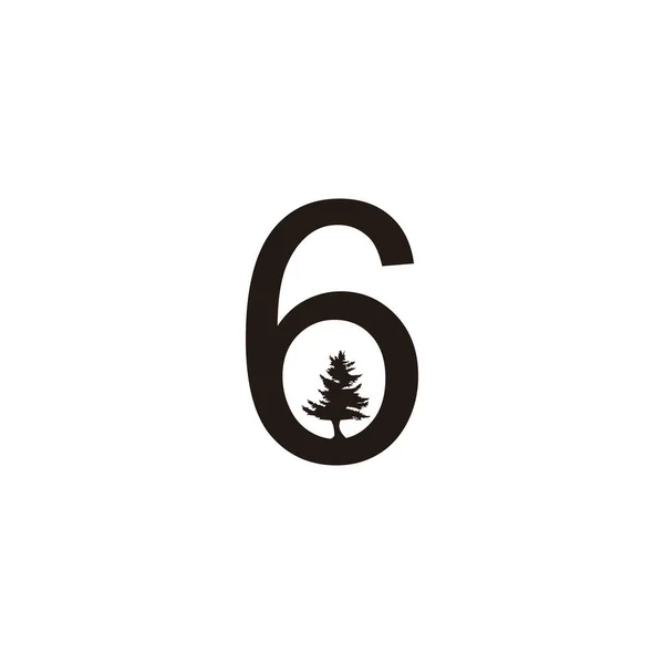Número Árvore Símbolo Geométrico Vetor Logotipo Simples — Vetor de Stock
