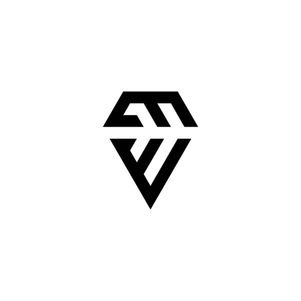 Letra Diamante Símbolo Geométrico Simple Logotipo Vector — Vector de stock