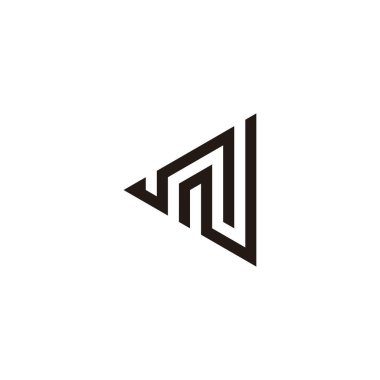 Letter N triangle geometric symbol simple logo vector