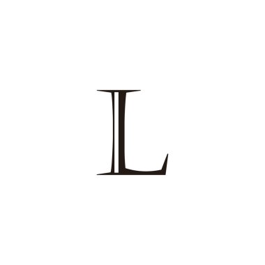 L harfi demir geometrik sembol basit logo vektörü