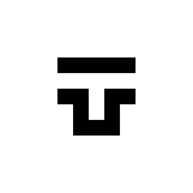 TU kare geometrik sembolü basit logo vektörü