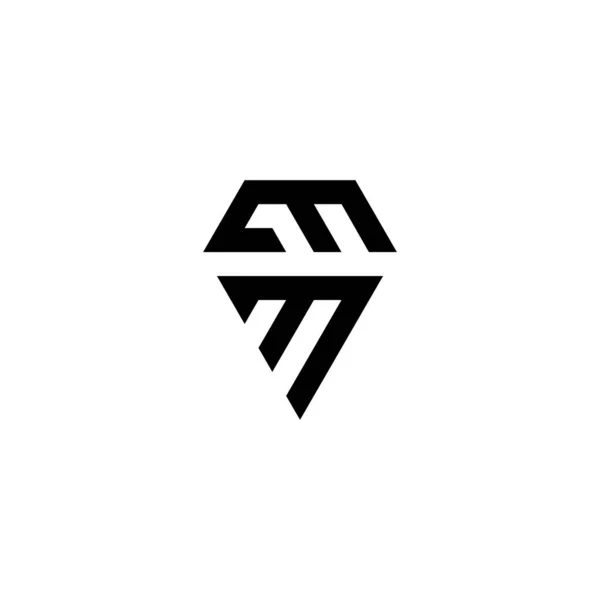 Bokstav Diamant Geometrisk Symbol Enkel Logotyp Vektor — Stock vektor