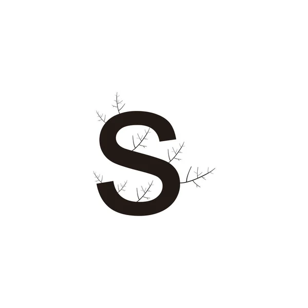Letra Galhos Símbolo Geométrico Vetor Logotipo Simples — Vetor de Stock
