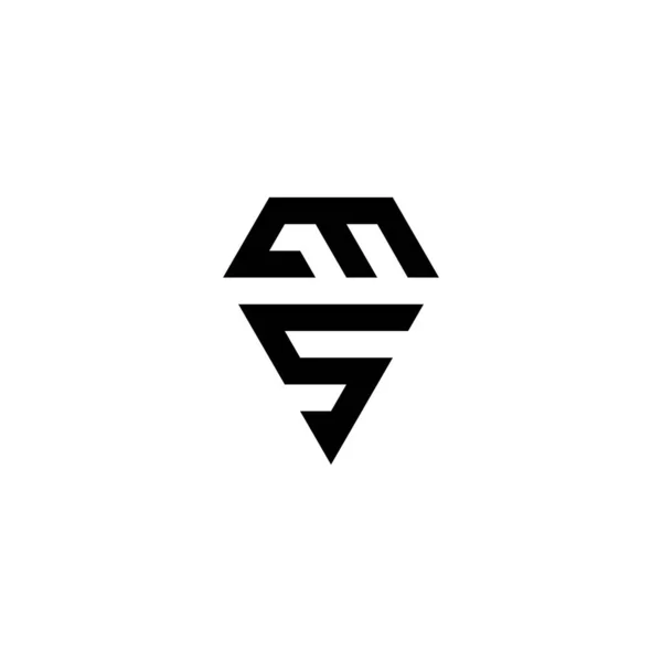 Bokstaven Diamant Geometrisk Symbol Enkel Logotyp Vektor — Stock vektor