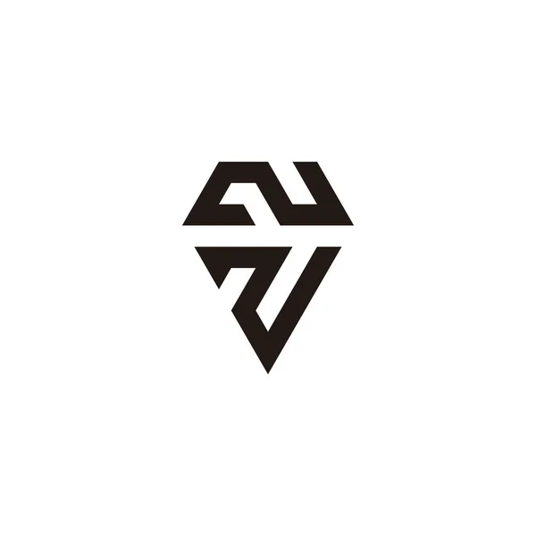 Letter Diamantový Geometrický Symbol Jednoduchý Vektor Loga — Stockový vektor