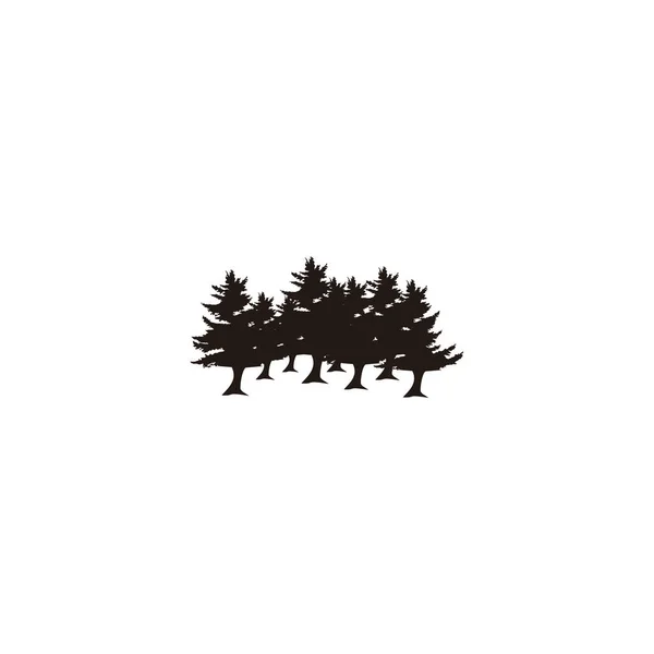 Bomen Dennen Illustratie Geometrisch Symbool Eenvoudige Logo Vector — Stockvector