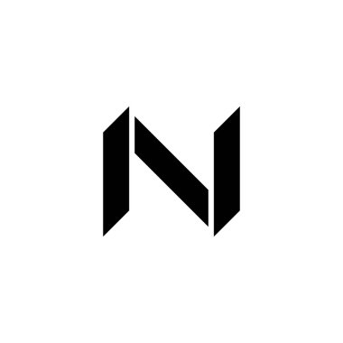 N harfi geometrik sembolü bıçakladı basit logo vektörü