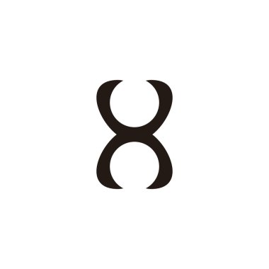 Letter X number 8 geometric symbol simple logo vector