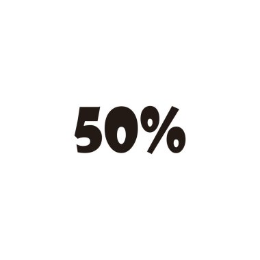 % 50, geometrik sembol basit logo vektörü