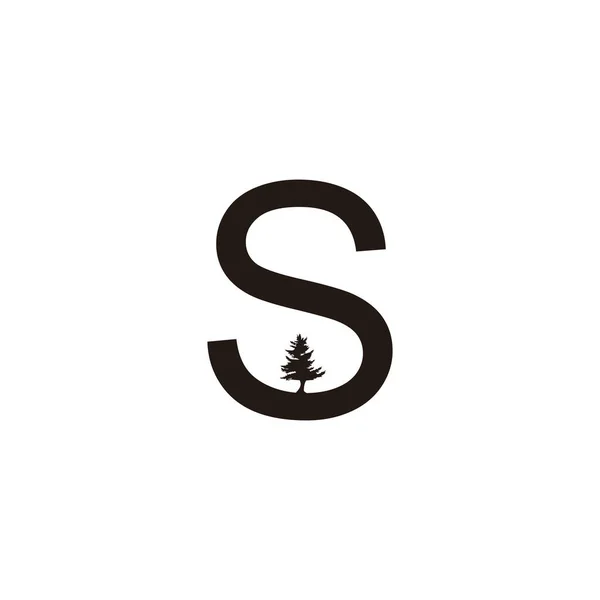 Letra Árbol Ilustración Símbolo Geométrico Simple Logo Vector — Vector de stock