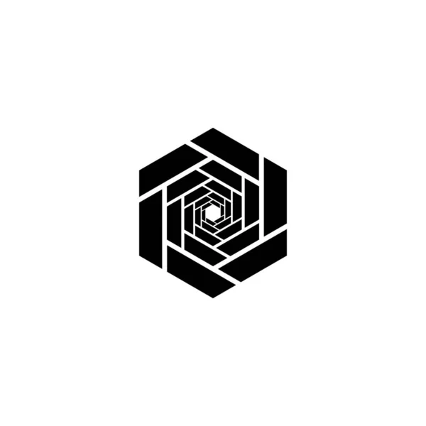 Sechseck Technologie Geometrisches Symbol Einfacher Logo Vektor — Stockvektor