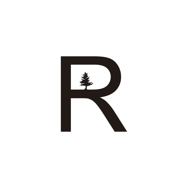 Carta Árvore Símbolo Geométrico Vetor Logotipo Simples — Vetor de Stock