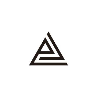 Harf eJ üçgen geometrik sembol basit logo vektörü