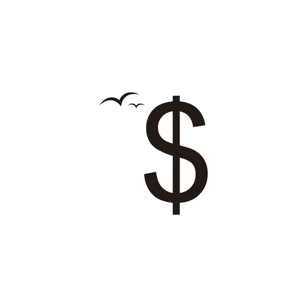 Aves Símbolo Geométrico Simple Logo Vector — Vector de stock