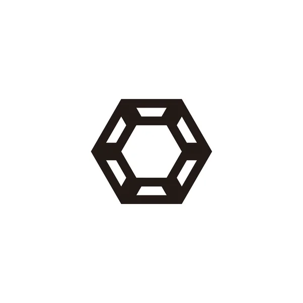 Sześciokąt Wyposażenie Technologia Symbol Geometryczny Prosty Wektor Logo — Wektor stockowy