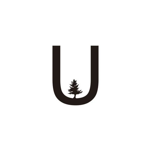 Літера Дерево Геометричний Символ Простий Вектор Логотипу — стоковий вектор