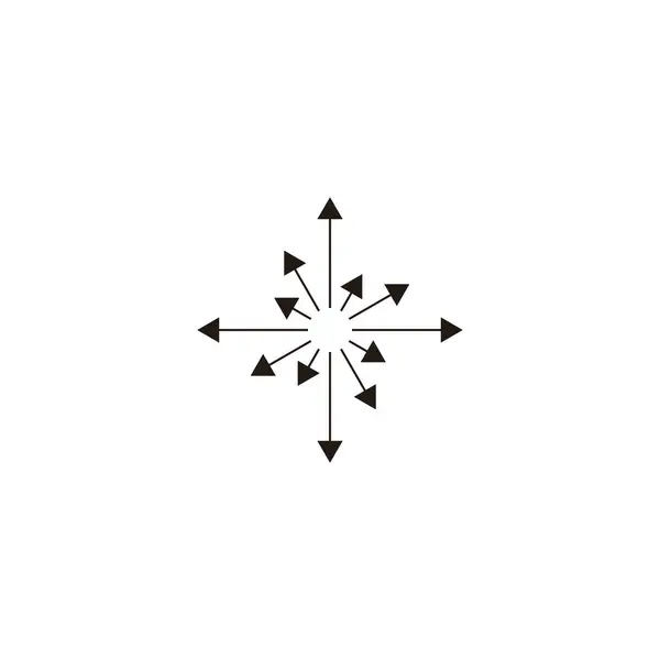 Flechas Símbolo Geométrico Redondeado Simple Logo Vector — Vector de stock