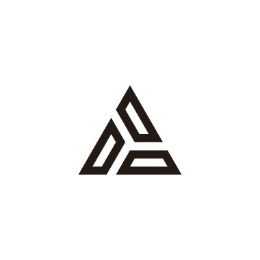 D harfleri, üçgen, dış hatlar geometrik sembol basit logo vektörü