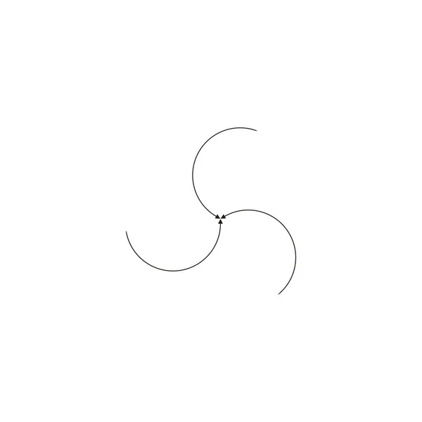 Trois Flèches Symbole Géométrique Rond Simple Vecteur Logo — Image vectorielle