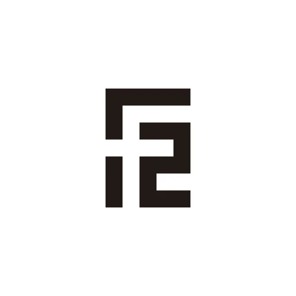 Lettre Numéro Symbole Géoemtrique Carré Simple Vecteur Logo — Image vectorielle