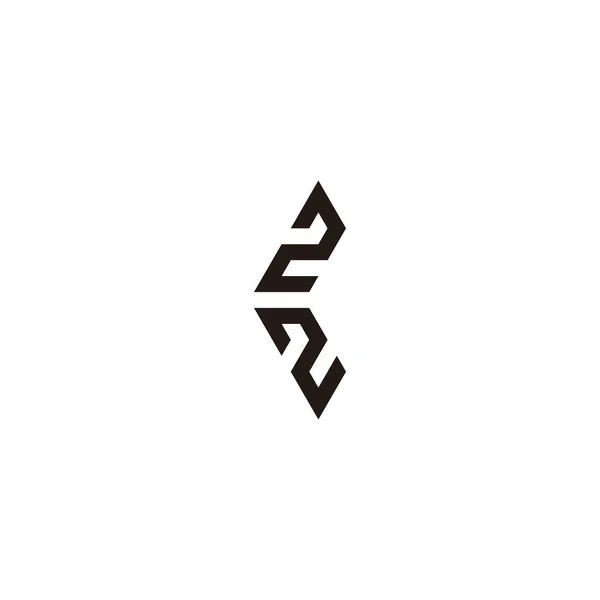 Numbers Pil Geometrisk Symbol Enkel Logotyp Vektor — Stock vektor