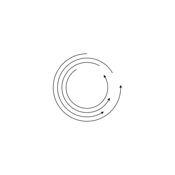 Círculo Linhas Setas Símbolo Geométrico Arredondado Vetor Logotipo Simples — Vetor de Stock