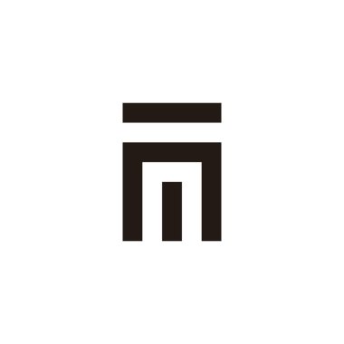 Harf nT kare geometrik sembol basit logo vektörü