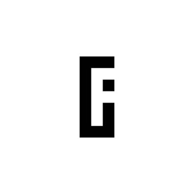 Letter GF FG G F square geometric symbol simple logo vector