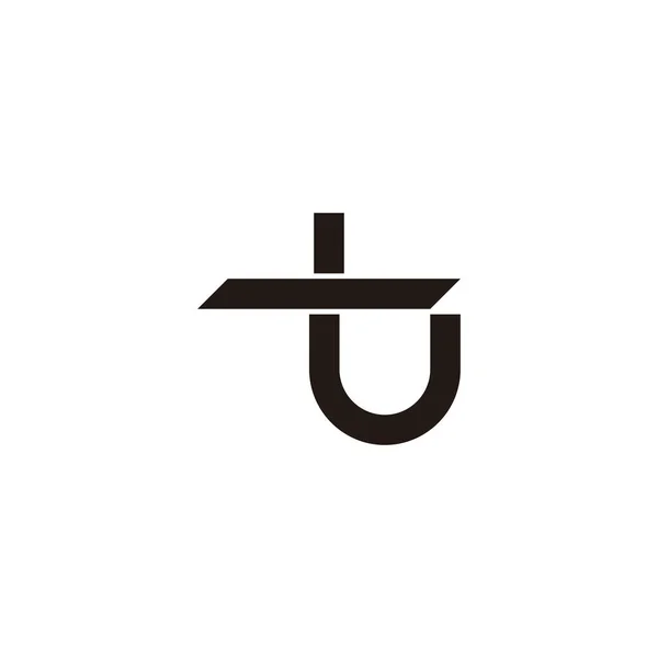 Carta Faca Curva Símbolo Geométrico Vetor Logotipo Simples —  Vetores de Stock