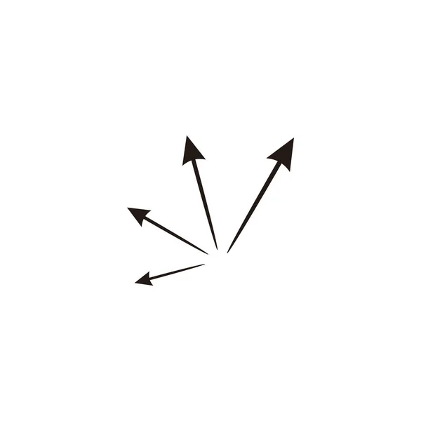 Flechas Símbolo Geométrico Circular Simple Logo Vector — Vector de stock