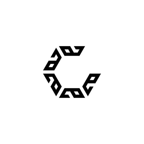 Harfi Harfi Altıgen Geometrik Sembol Basit Logo Vektörü — Stok Vektör