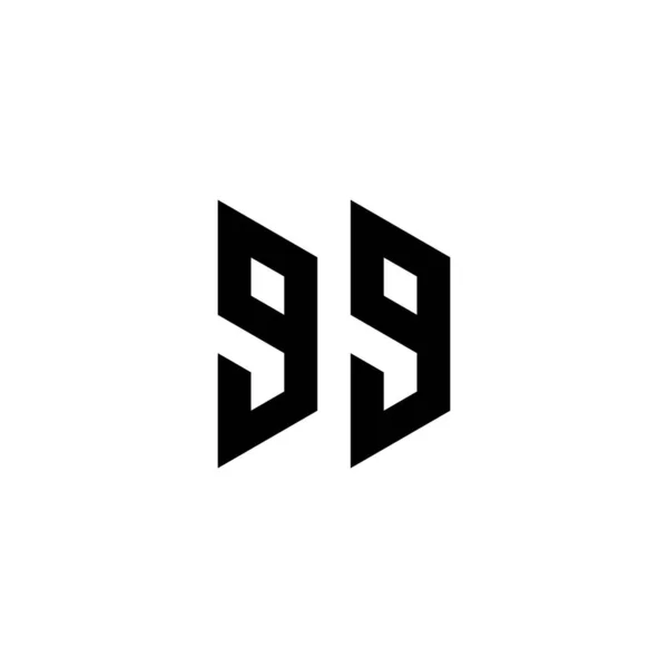 Numéro Technologie Symbole Géométrique Simple Logo Vecteur — Image vectorielle