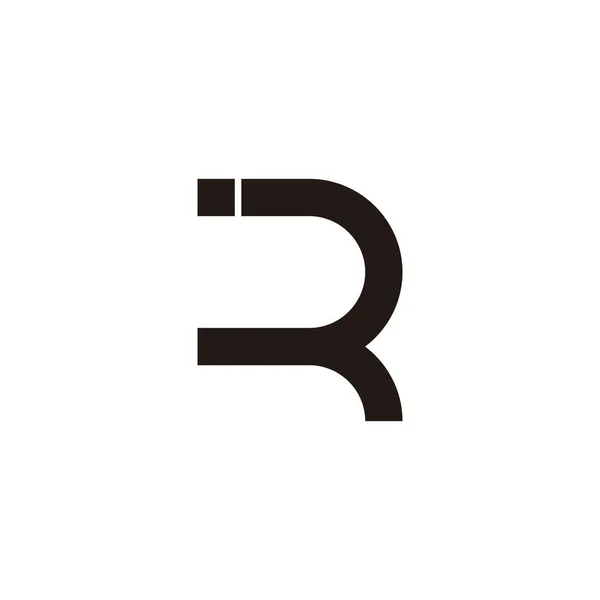 文字R曲線 ドット幾何学的記号シンプルなロゴベクトル — ストックベクタ