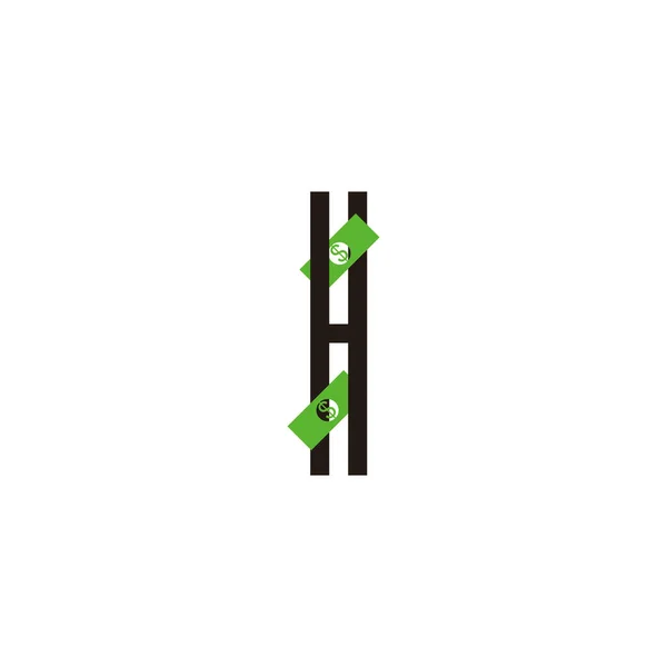 Harfi Para Kare Geometrik Sembol Basit Logo Vektörü — Stok Vektör