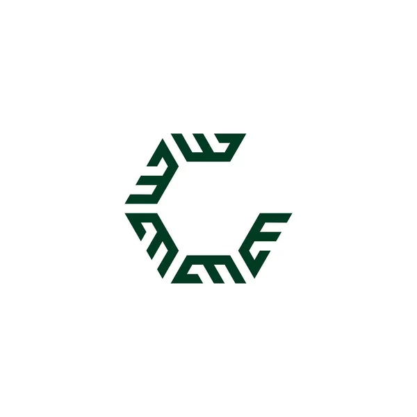 Letras Letra Hexágono Símbolo Geométrico Simple Logotipo Vector — Vector de stock