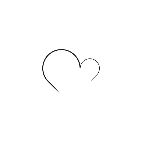 Heart Lines Geometric Symbol Simple Logo Vector — Stock Vector